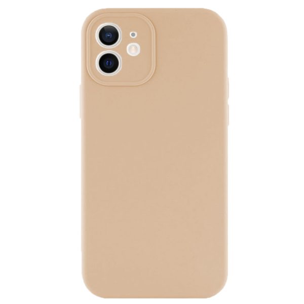 Husa protectie, interior de catifea, compatibila cu Apple iPhone 12, FONIX BloomShield, silicon, margini ridicate, slim, Crem5