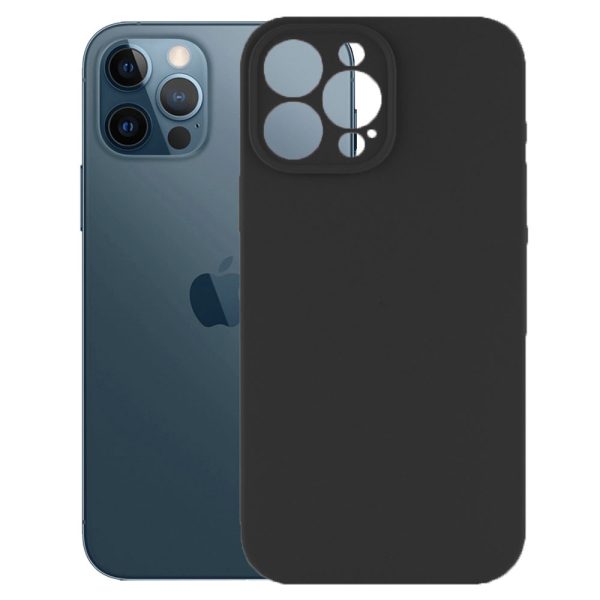 Husa protectie, interior de catifea, compatibila cu Apple iPhone 12 Pro, FONIX BloomShield, silicon, margini ridicate, slim, Negru