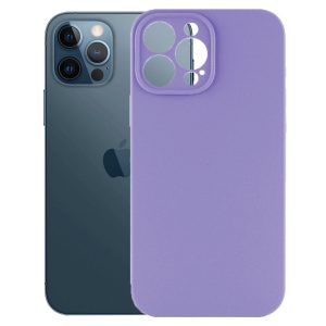 Husa protectie, interior de catifea, compatibila cu Apple iPhone 12 Pro, FONIX BloomShield, silicon, margini ridicate, slim, Mov