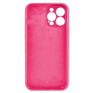 Husa protectie, interior de catifea, compatibila cu Apple iPhone 12 Pro, FONIX BloomShield, silicon, margini ridicate, slim, Roz neon2