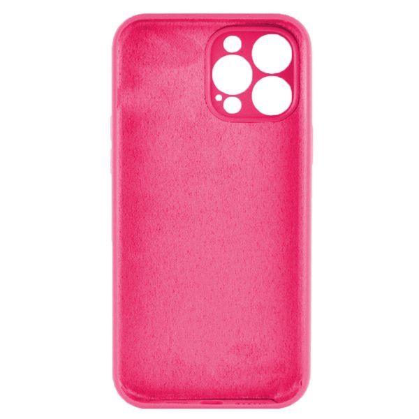 Husa protectie, interior de catifea, compatibila cu Apple iPhone 12 Pro, FONIX BloomShield, silicon, margini ridicate, slim, Roz neon2