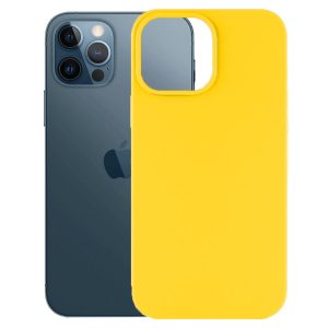 Husa protectie, interior de catifea, compatibila cu Apple iPhone 12 Pro, FONIX BloomShield, silicon, margini ridicate, slim, Galben