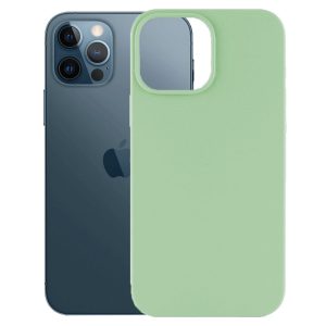 Husa protectie, interior de catifea, compatibila cu Apple iPhone 12 Pro Max, FONIX BloomShield, silicon, margini ridicate, slim, Verde deschis