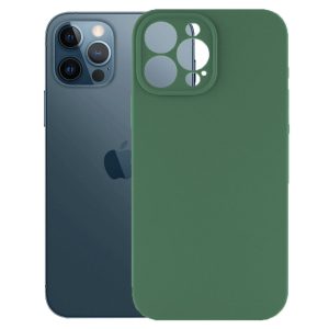 Husa protectie, interior de catifea, compatibila cu Apple iPhone 12 Pro Max, FONIX BloomShield, silicon, margini ridicate, slim, Verde inchis