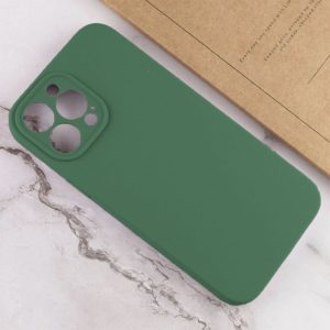 Husa protectie, interior de catifea, compatibila cu Apple iPhone 12 Pro Max, FONIX BloomShield, silicon, margini ridicate, slim, Verde inchis