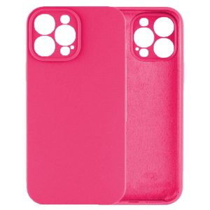 Husa protectie, interior de catifea, compatibila cu Apple iPhone 12 Pro Max, FONIX BloomShield, silicon, margini ridicate, slim, Roz neon5