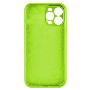 Husa protectie, interior de catifea, compatibila cu Apple iPhone 12 Pro Max, FONIX BloomShield, silicon, margini ridicate, slim, Verde neon2