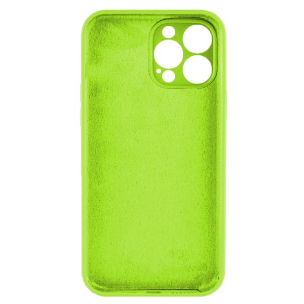 Husa protectie, interior de catifea, compatibila cu Apple iPhone 12 Pro Max, FONIX BloomShield, silicon, margini ridicate, slim, Verde neon2