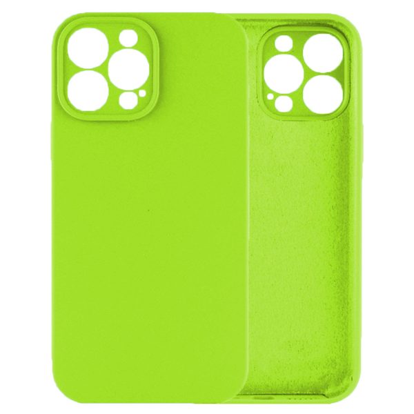 Husa protectie, interior de catifea, compatibila cu Apple iPhone 12 Pro Max, FONIX BloomShield, silicon, margini ridicate, slim, Verde neon5