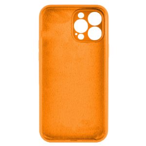 Husa protectie, interior de catifea, compatibila cu Apple iPhone 12 Pro Max, FONIX BloomShield, silicon, margini ridicate, slim, Portocaliu neon2