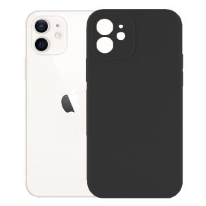 Husa protectie, interior de catifea, compatibila cu Apple iPhone 12 Mini, FONIX BloomShield, silicon, margini ridicate, slim, Negru