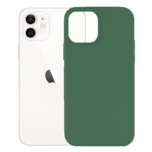 Husa protectie, interior de catifea, compatibila cu Apple iPhone 12 Mini, FONIX BloomShield, silicon, margini ridicate, slim, Verde inchis