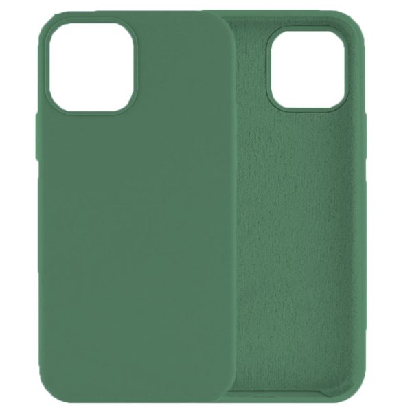 Husa protectie, interior de catifea, compatibila cu Apple iPhone 12 Mini, FONIX BloomShield, silicon, margini ridicate, slim, Verde inchis4