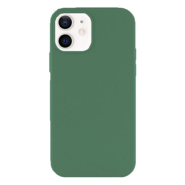 Husa protectie, interior de catifea, compatibila cu Apple iPhone 12 Mini, FONIX BloomShield, silicon, margini ridicate, slim, Verde inchis5