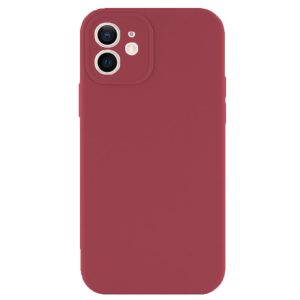 Husa protectie, interior de catifea, compatibila cu Apple iPhone 12 Mini, FONIX BloomShield, silicon, margini ridicate, slim, Visiniu5