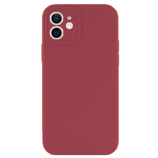 Husa protectie, interior de catifea, compatibila cu Apple iPhone 12 Mini, FONIX BloomShield, silicon, margini ridicate, slim, Visiniu5