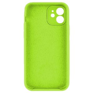 Husa protectie, interior de catifea, compatibila cu Apple iPhone 12 Mini, FONIX BloomShield, silicon, margini ridicate, slim, Verde neon2