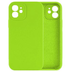 Husa protectie, interior de catifea, compatibila cu Apple iPhone 12 Mini, FONIX BloomShield, silicon, margini ridicate, slim, Verde neon4