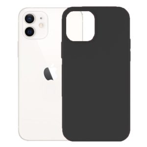 Husa protectie, interior de catifea, compatibila cu Apple iPhone 12 / 12 Pro, FONIX BloomShield, silicon, margini ridicate, slim, Negru