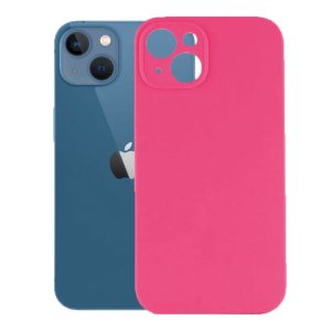 Husa protectie, interior de catifea, compatibila cu Apple iPhone 13 Mini, FONIX BloomShield, silicon, margini ridicate, slim, Roz neon