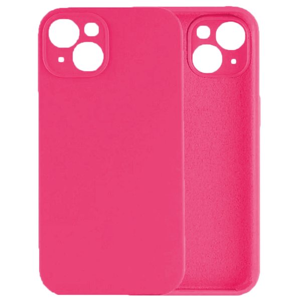 Husa protectie, interior de catifea, compatibila cu Apple iPhone 13 Mini, FONIX BloomShield, silicon, margini ridicate, slim, Roz neon5