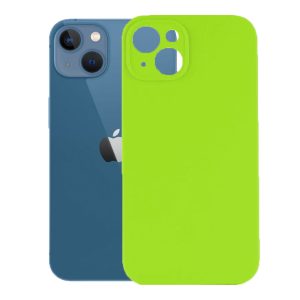 Husa protectie, interior de catifea, compatibila cu Apple iPhone 13 Mini, FONIX BloomShield, silicon, margini ridicate, slim, Verde neon