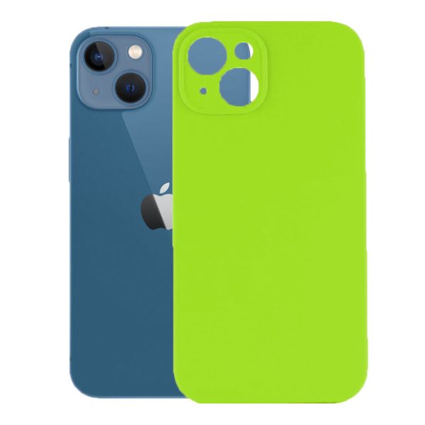 Husa protectie, interior de catifea, compatibila cu Apple iPhone 13 Mini, FONIX BloomShield, silicon, margini ridicate, slim, Verde neon