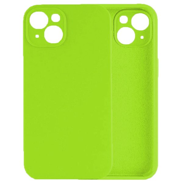 Husa protectie, interior de catifea, compatibila cu Apple iPhone 13 Mini, FONIX BloomShield, silicon, margini ridicate, slim, Verde neon5