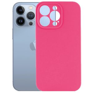 Husa protectie, interior de catifea, compatibila cu Apple iPhone 13 Pro, FONIX BloomShield, silicon, margini ridicate, slim, Roz neon