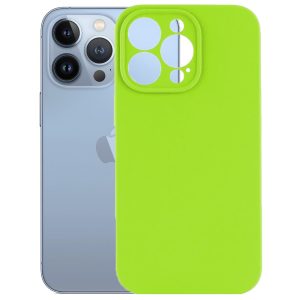 Husa protectie, interior de catifea, compatibila cu Apple iPhone 13 Pro, FONIX BloomShield, silicon, margini ridicate, slim, Verde neon