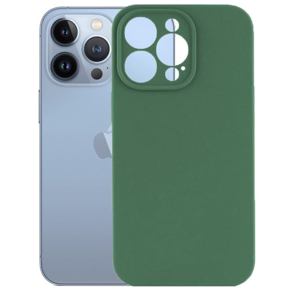 Husa protectie, interior de catifea, compatibila cu Apple iPhone 13 Pro, FONIX BloomShield, silicon, margini ridicate, slim, Verde inchis