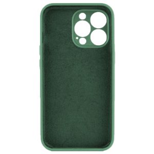 Husa protectie, interior de catifea, compatibila cu Apple iPhone 13 Pro, FONIX BloomShield, silicon, margini ridicate, slim, Verde inchis2