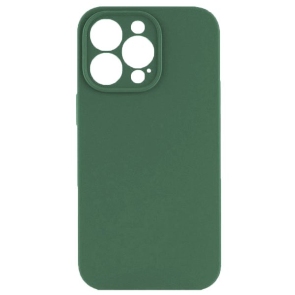 Husa protectie, interior de catifea, compatibila cu Apple iPhone 13 Pro, FONIX BloomShield, silicon, margini ridicate, slim, Verde inchis3