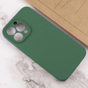 Husa protectie, interior de catifea, compatibila cu Apple iPhone 13 Pro, FONIX BloomShield, silicon, margini ridicate, slim, Verde inchis4