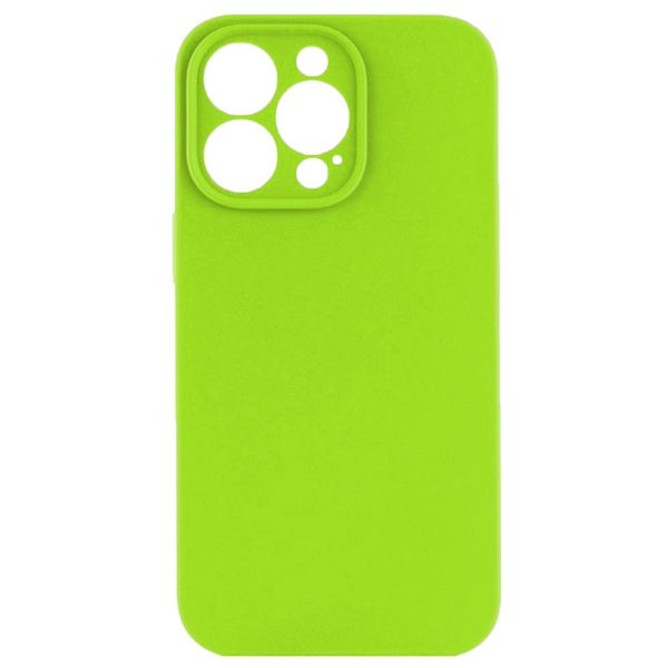 Husa protectie, interior de catifea, compatibila cu Apple iPhone 13 Pro Max, FONIX BloomShield, silicon, margini ridicate, slim, Verde neon3