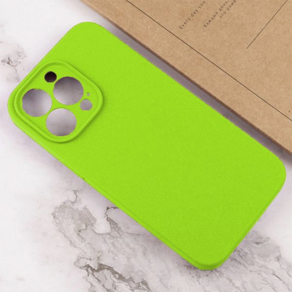 Husa protectie, interior de catifea, compatibila cu Apple iPhone 13 Pro Max, FONIX BloomShield, silicon, margini ridicate, slim, Verde neon4