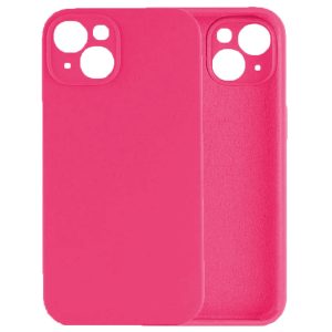 Husa protectie, interior de catifea, compatibila cu Apple iPhone 13, FONIX BloomShield, silicon, margini ridicate, slim, Roz neon5