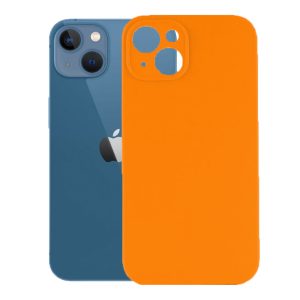 Husa protectie, interior de catifea, compatibila cu Apple iPhone 13, FONIX BloomShield, silicon, margini ridicate, slim, Portocaliu neon