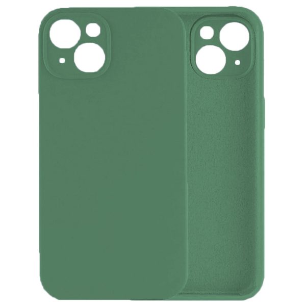 Husa protectie, interior de catifea, compatibila cu Apple iPhone 13, FONIX BloomShield, silicon, margini ridicate, slim, Verde inchis4