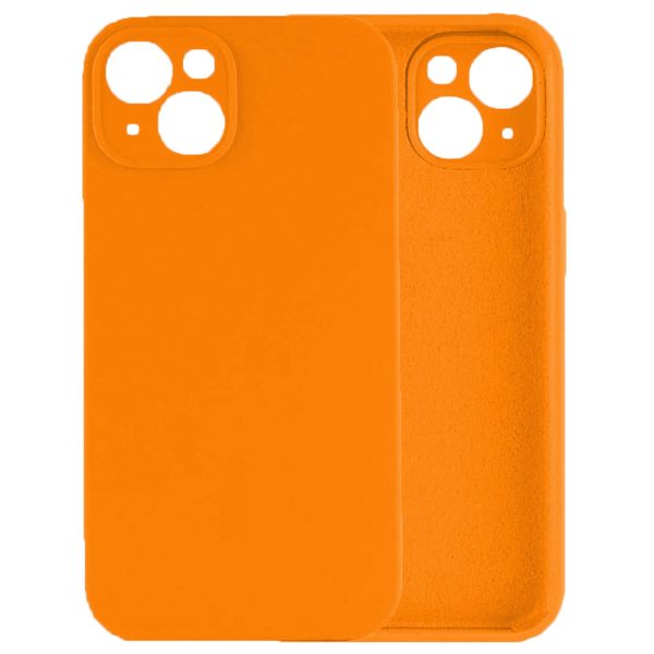 Husa protectie, interior de catifea, compatibila cu Apple iPhone 14, FONIX BloomShield, silicon, margini ridicate, slim, Portocaliu neon5