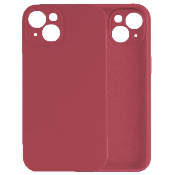 Husa protectie, interior de catifea, compatibila cu Apple iPhone 14, FONIX BloomShield, silicon, margini ridicate, slim, Visiniu5