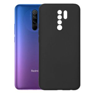 Husa protectie, interior de catifea, compatibila cu Xiaomi Redmi 9, FONIX BloomShield, silicon, margini ridicate, slim, Negru