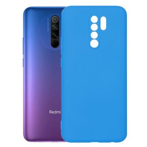 Husa protectie, interior de catifea, compatibila cu Xiaomi Redmi 9, FONIX BloomShield, silicon, margini ridicate, slim, Albastru