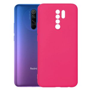 Husa protectie, interior de catifea, compatibila cu Xiaomi Redmi 9, FONIX BloomShield, silicon, margini ridicate, slim, Roz neon