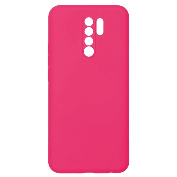 Husa protectie, interior de catifea, compatibila cu Xiaomi Redmi 9, FONIX BloomShield, silicon, margini ridicate, slim, Roz neon3