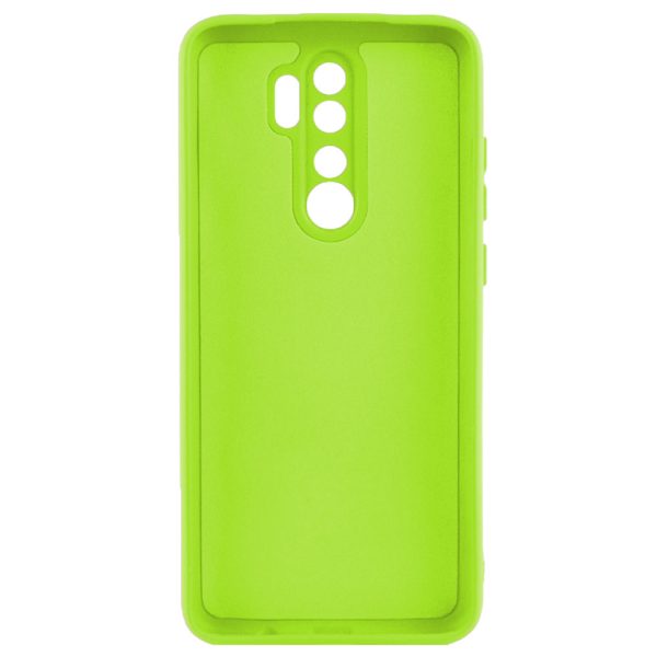 Husa protectie, interior de catifea, compatibila cu Xiaomi Redmi 9, FONIX BloomShield, silicon, margini ridicate, slim, Verde neon2