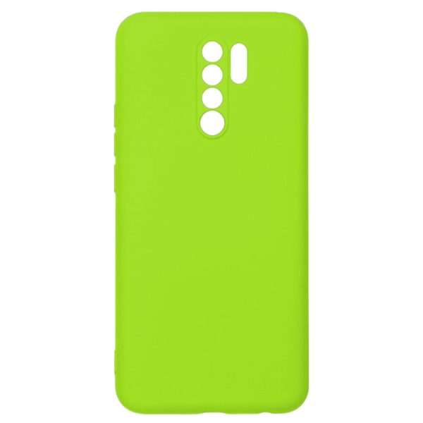 Husa protectie, interior de catifea, compatibila cu Xiaomi Redmi 9, FONIX BloomShield, silicon, margini ridicate, slim, Verde neon3