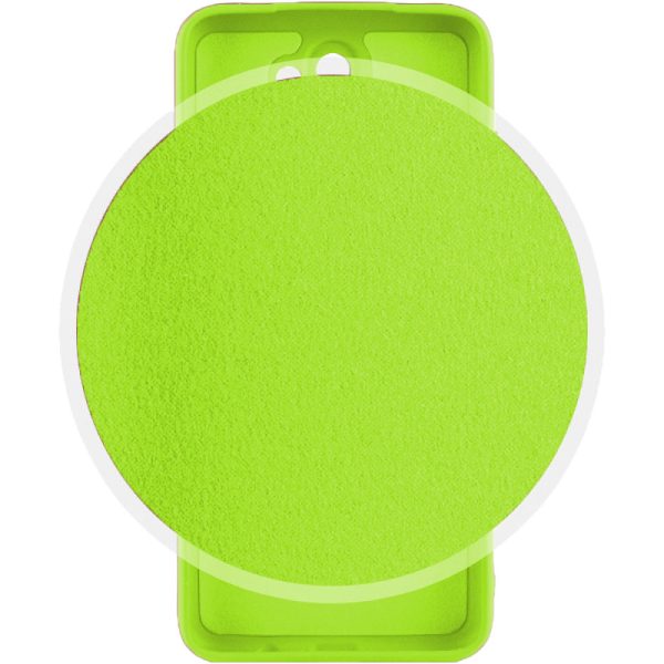 Husa protectie, interior de catifea, compatibila cu Xiaomi Redmi 9, FONIX BloomShield, silicon, margini ridicate, slim, Verde neon