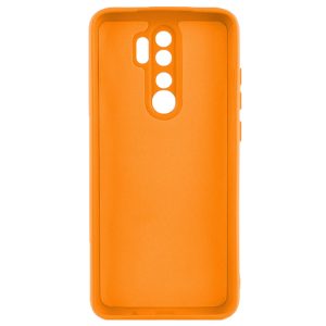 Husa protectie, interior de catifea, compatibila cu Xiaomi Redmi 9, FONIX BloomShield, silicon, margini ridicate, slim, Portocaliu neon2