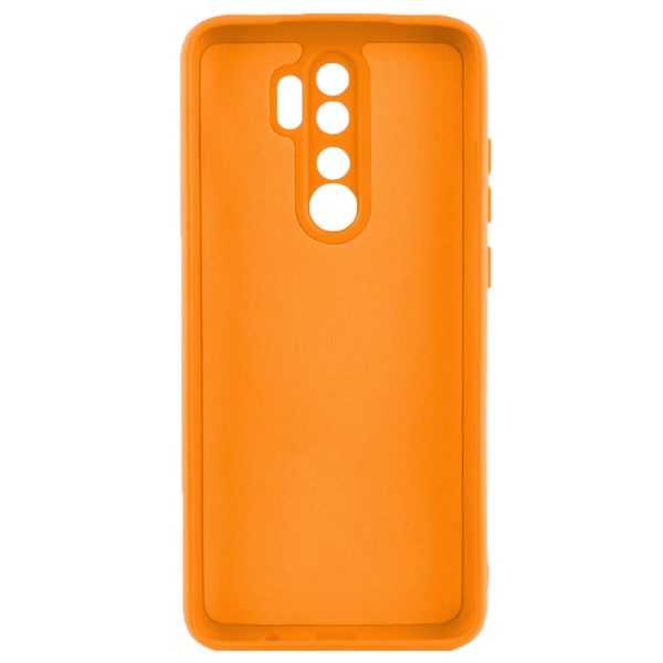 Husa protectie, interior de catifea, compatibila cu Xiaomi Redmi 9, FONIX BloomShield, silicon, margini ridicate, slim, Portocaliu neon2